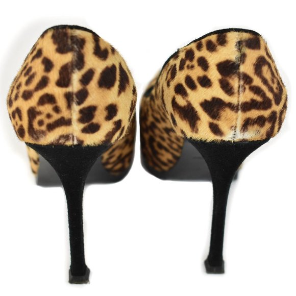 YVES SAINT LAURENT "Tribtoo": Leopard, Calf-Hair Platform Heels/Pumps - Picture 6 of 10
